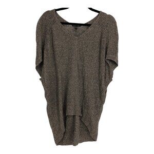 Eileen Fisher Brown Linen Knit Short Dolman Sleeve Top Sweater Relaxed  fit L